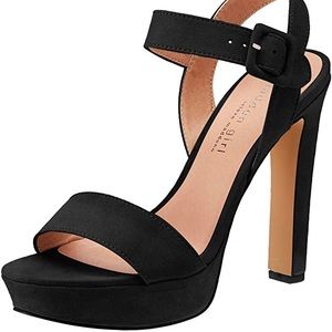 Madden Girl Black Suede Rollo Platform Sandal